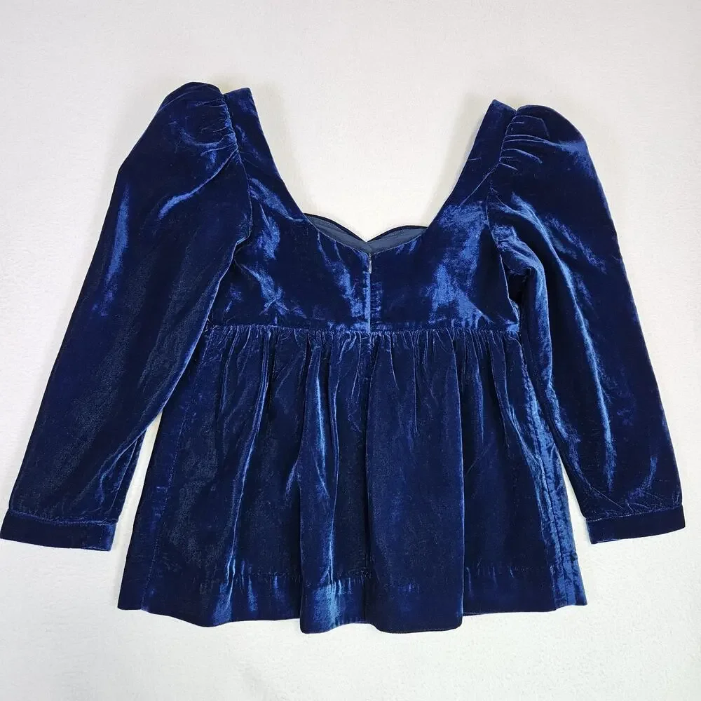 Tuckernuck Hyacinth House Sue Blouse S Velvet Regency Sweetheart Puff Sleeve